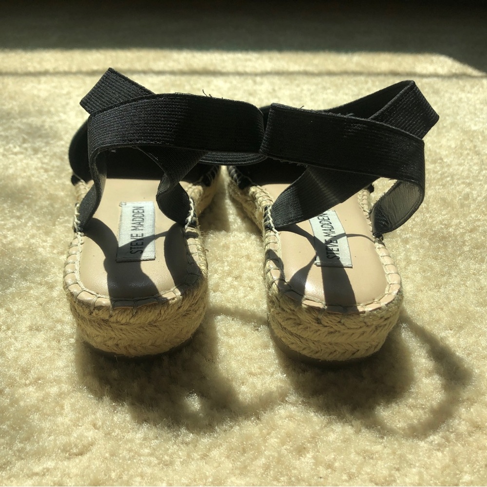 Steve Madden Black Suede Espadrilles Size 6.5 - Picture 6 of 6